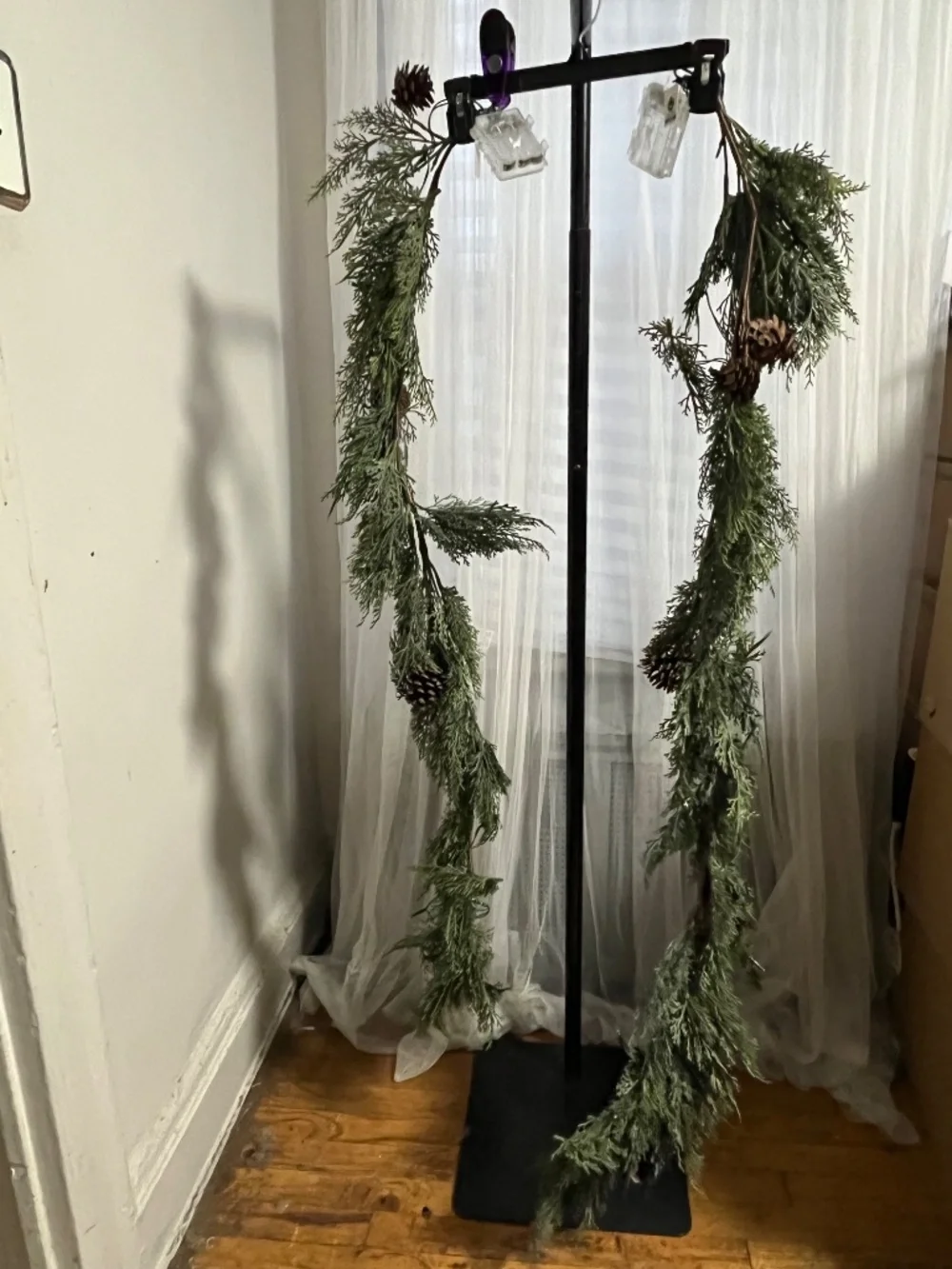 West Elm.  Faux Pre-Lit Evergreen Garland.  Set of 2